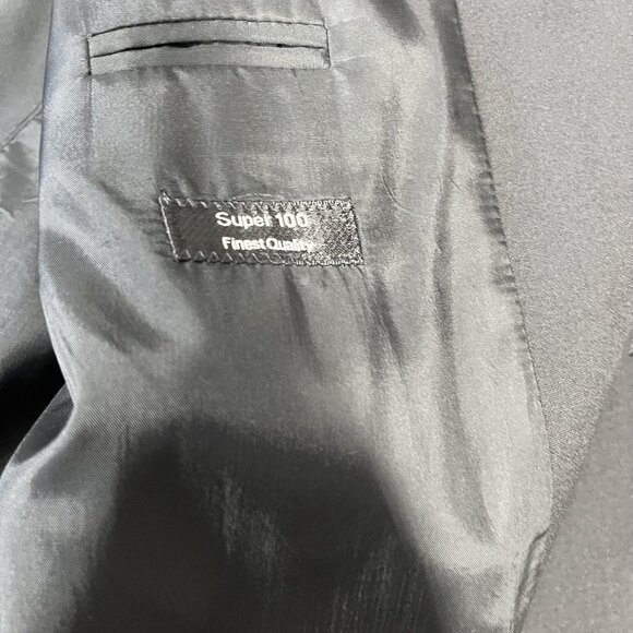 Hugo Boss Blazer Mens 44 Black Super 100 Wool Classic Fit Sport Coat Jacket - Picture 6 of 15